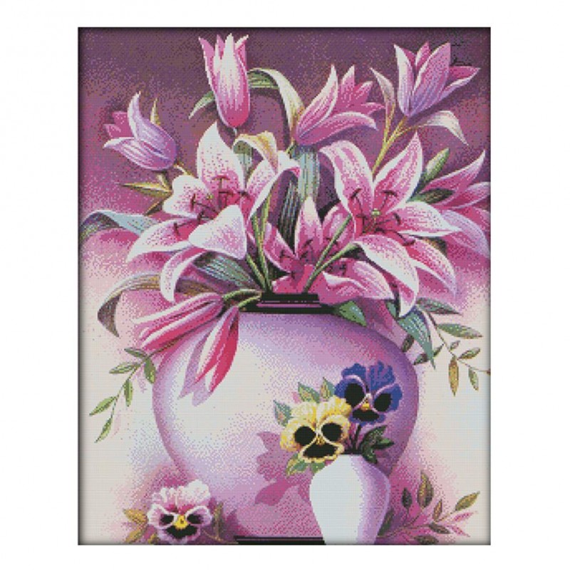 Pink Lily - 14CT Sta...