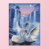 Animal Cross Stitch Embroidery 14CT Stamped Needlework (Swan Love D357)