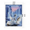 Animal Cross Stitch Embroidery 14CT Stamped Needlework (Swan Love D357)