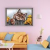 5D Full Round Drill Mosaic Craft DIY Bemused Cat Diamond Painting Poster