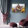 5D Full Round Drill Mosaic Craft DIY Bemused Cat Diamond Painting Poster