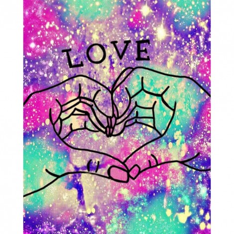 LOVE - Full Round Diamond - 35x45cm