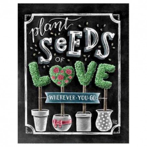 LOVE Blackboard - Full Round Diamond - 25x30cm