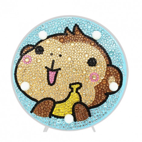 DIY LED Diamond Painting Full Drill Coon Animal Home  Night Lamp