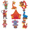 DIY Full Drill Round Cartoon Circus Troup Diamond Painting Puzzle Stickers