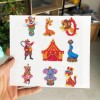 DIY Full Drill Round Cartoon Circus Troup Diamond Painting Puzzle Stickers