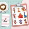 DIY Full Drill Round Cartoon Circus Troup Diamond Painting Puzzle Stickers
