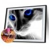 Blue Eyed Cat - Full Round Diamond - 40x30cm
