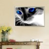 Blue Eyed Cat - Full Round Diamond - 40x30cm