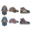 6pcs Cartoon Gloves Hat Shoes DIY Special Shaped Diamond Keychain