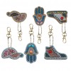 6pcs Cartoon Gloves Hat Shoes DIY Special Shaped Diamond Keychain