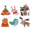 Xmas Elk Owl Animal  DIY Round Drill Diamond Sticker