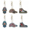 6pcs Cartoon Gloves Hat Shoes DIY Special Shaped Diamond Keychain