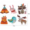 Xmas Elk Owl Animal  DIY Round Drill Diamond Sticker