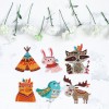 Xmas Elk Owl Animal  DIY Round Drill Diamond Sticker