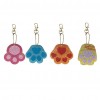 4pcs  Cartoon Cat Bear Paw Creative Diamond Keychain