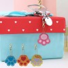 4pcs  Cartoon Cat Bear Paw Creative Diamond Keychain
