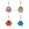 4pcs  Cartoon Cat Bear Paw Creative Diamond Keychain