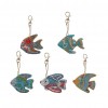 5pcs DIY Cartoon Fish Diamond  Keychain