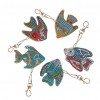 5pcs DIY Cartoon Fish Diamond  Keychain