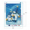 Two Snowman - Full Round Diamond - 30x40cm