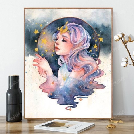 Beautiful Girl-Full Round Diamond-30x40cm