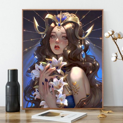 Beautiful Girl-Full Round Diamond-30x40cm