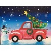 Christmas Car Snowman - Full Round Diamond - 40*30cm