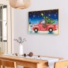 Christmas Car Snowman - Full Round Diamond - 40*30cm