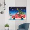 Christmas Car Snowman - Full Round Diamond - 40*30cm
