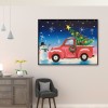 Christmas Car Snowman - Full Round Diamond - 40*30cm