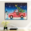 Christmas Car Snowman - Full Round Diamond - 40*30cm
