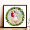 Christmas Girl Socks - Full Round Diamond - 40*40cm