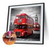 Double-Decker Bus In Front Of Big Ben - Full Round Diamond - 30*30cm