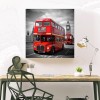 Double-Decker Bus In Front Of Big Ben - Full Round Diamond - 30*30cm