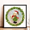 Christmas Girl With Envelope - Full Round Diamond - 40*40cm