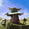 Battle Yoda - Full Round Diamond - 30x30cm