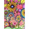 Cartoon Flowers - Partial Round Diamond - 30x40cm