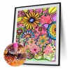 Cartoon Flowers - Partial Round Diamond - 30x40cm