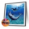 Two Whale - Full Round Diamond - 30x30cm