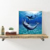 Two Whale - Full Round Diamond - 30x30cm