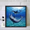 Two Whale - Full Round Diamond - 30x30cm