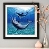 Two Whale - Full Round Diamond - 30x30cm