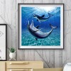 Two Whale - Full Round Diamond - 30x30cm