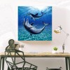 Two Whale - Full Round Diamond - 30x30cm