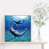 Two Whale - Full Round Diamond - 30x30cm