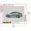 Sports Car - Full Round Diamond - 40x30cm