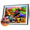 Construction Team Car - Full Round Diamond - 45x35cm