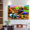 Construction Team Car - Full Round Diamond - 45x35cm
