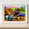 Construction Team Car - Full Round Diamond - 45x35cm